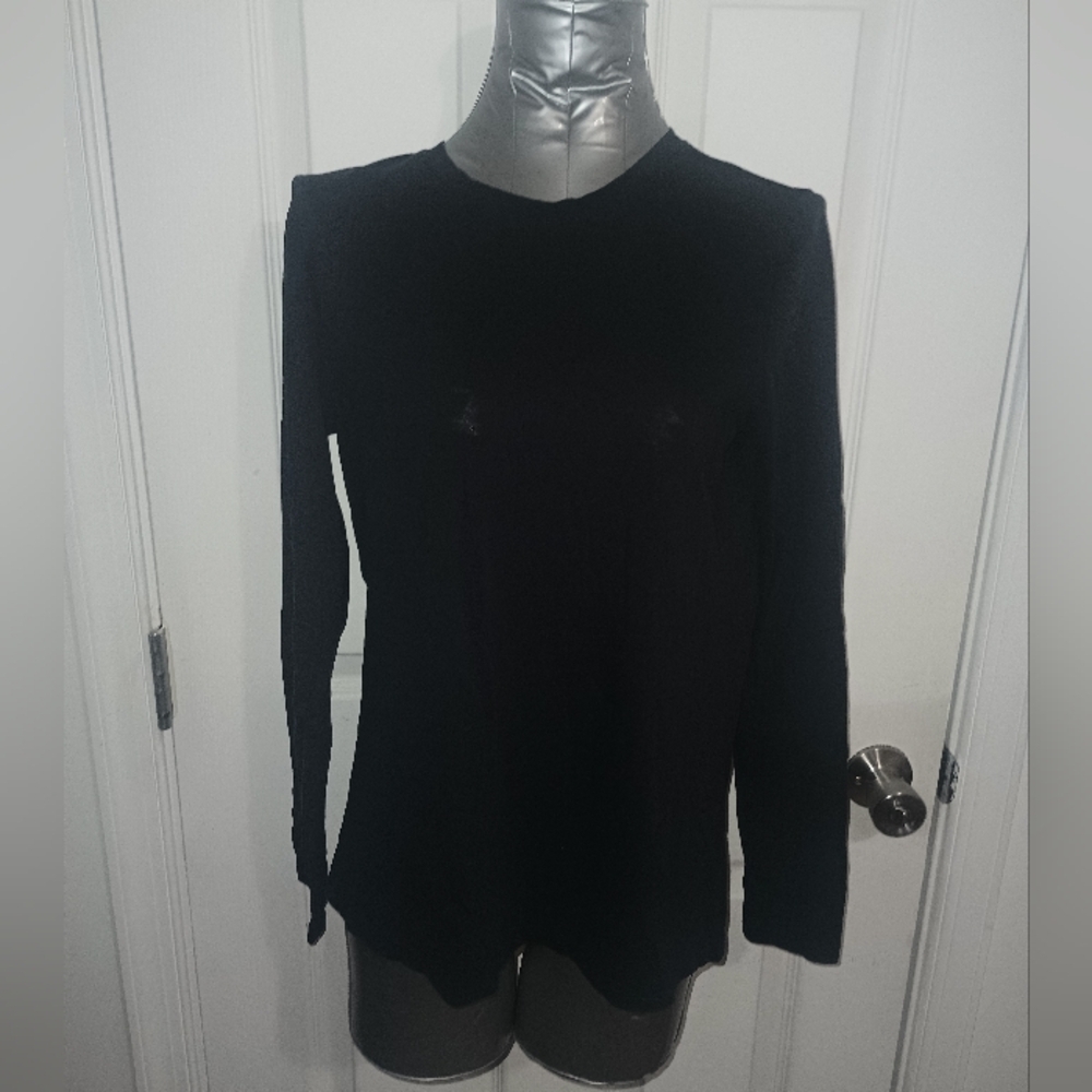 Lands' End Black Fitted Long Sleeve T-Shirt 104